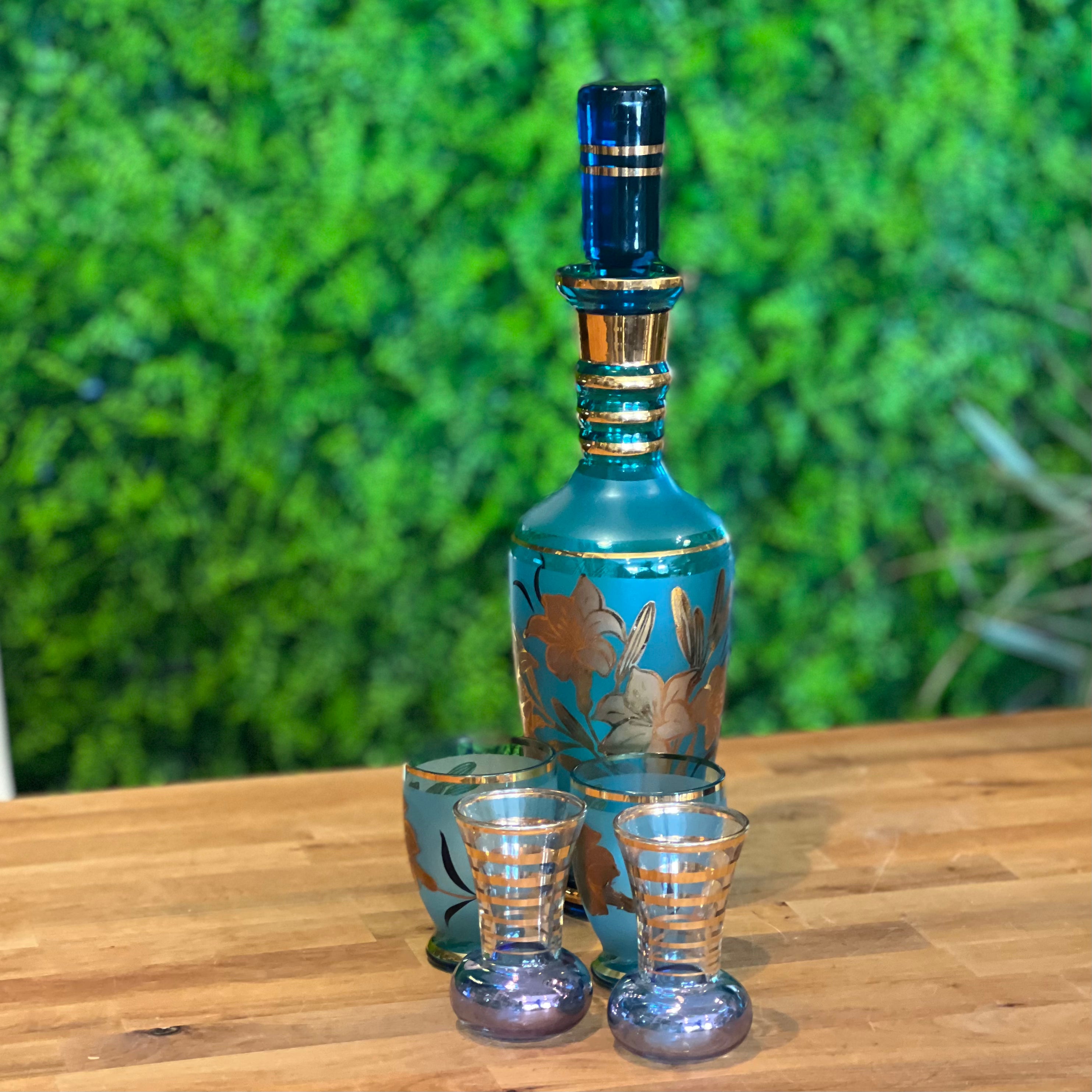 Blue Decanter Set Sap & Seedling Market